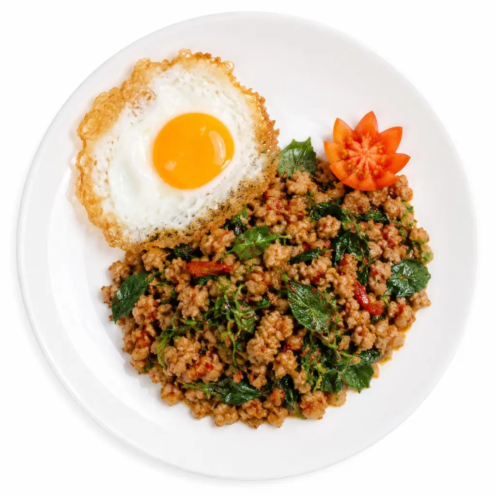 Minced Chicken with Basil Sauce (Pad Kaprow Gai)